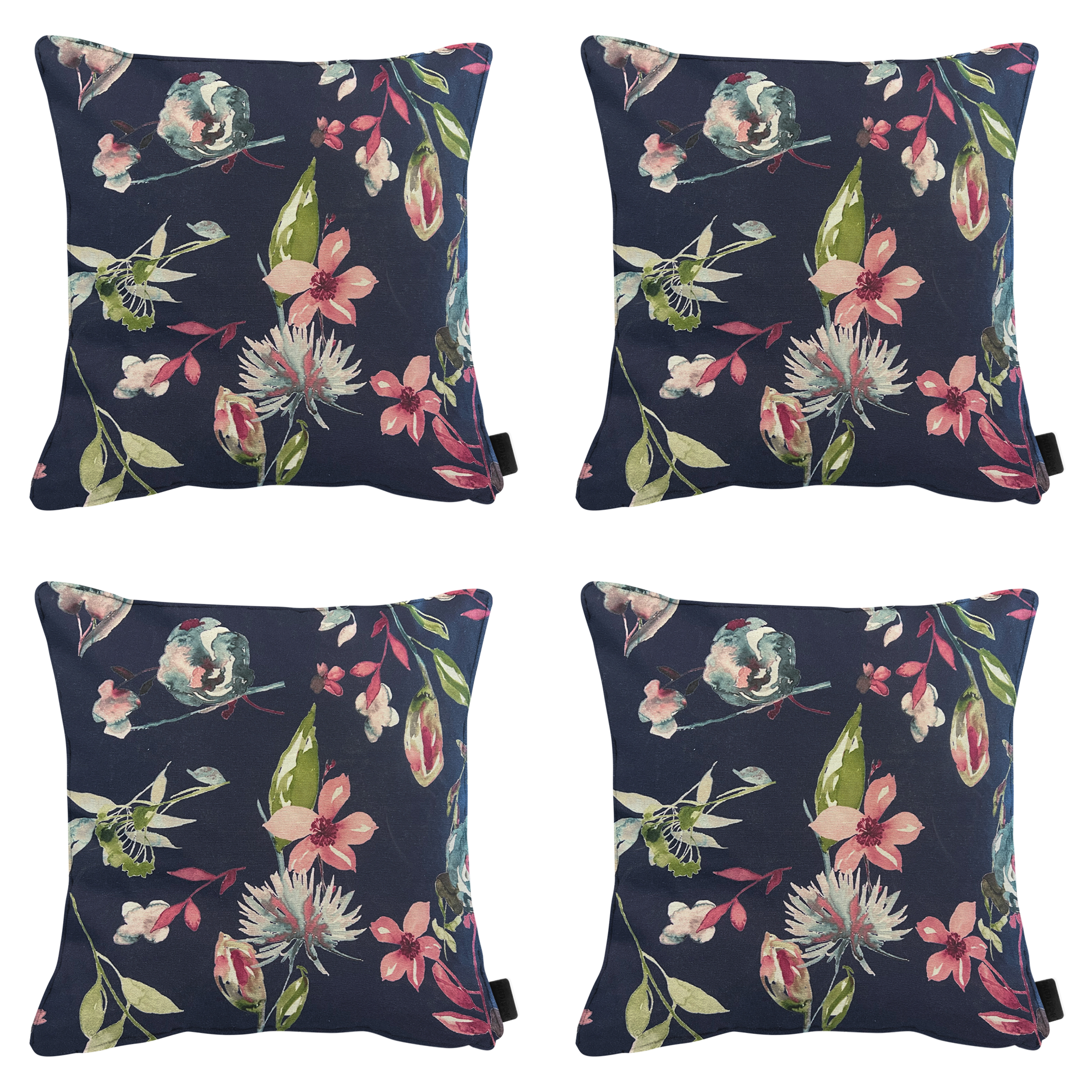 Madison sierkussen Cato - blauw - 50x50x10cm - set van 4