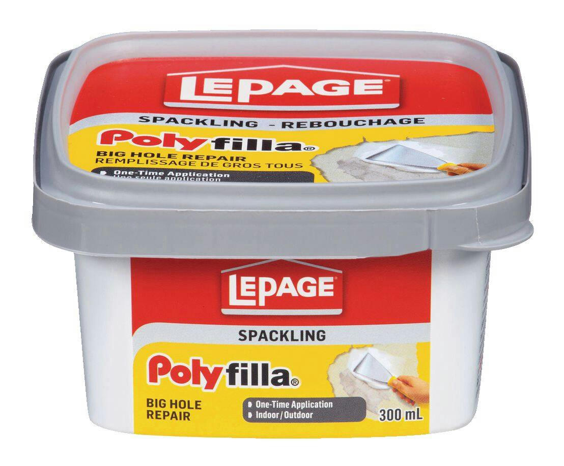 LePage Polyfilla Big Hole Repair Spackling, Hole & Crack Filler, Indoor/Outdoor Use, Assorted Sizes