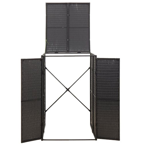 NNEVL Single Wheelie Bin Shed Black 70x80x117 cm Poly Rattan