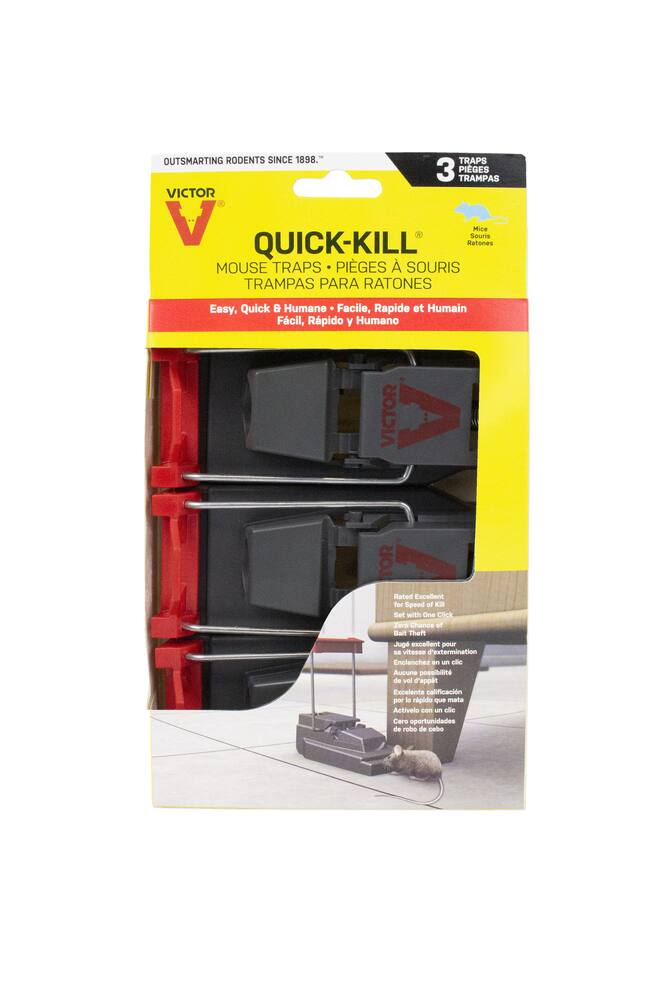 Victor Quick Kill Mouse Trap, 3-pk