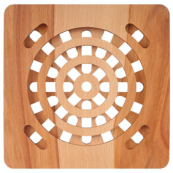 Creative Home Dessous De Plat Bois De Hêtre Carré 19,5 Cm - Réversible Résistant À La Chaleur Antidérapant