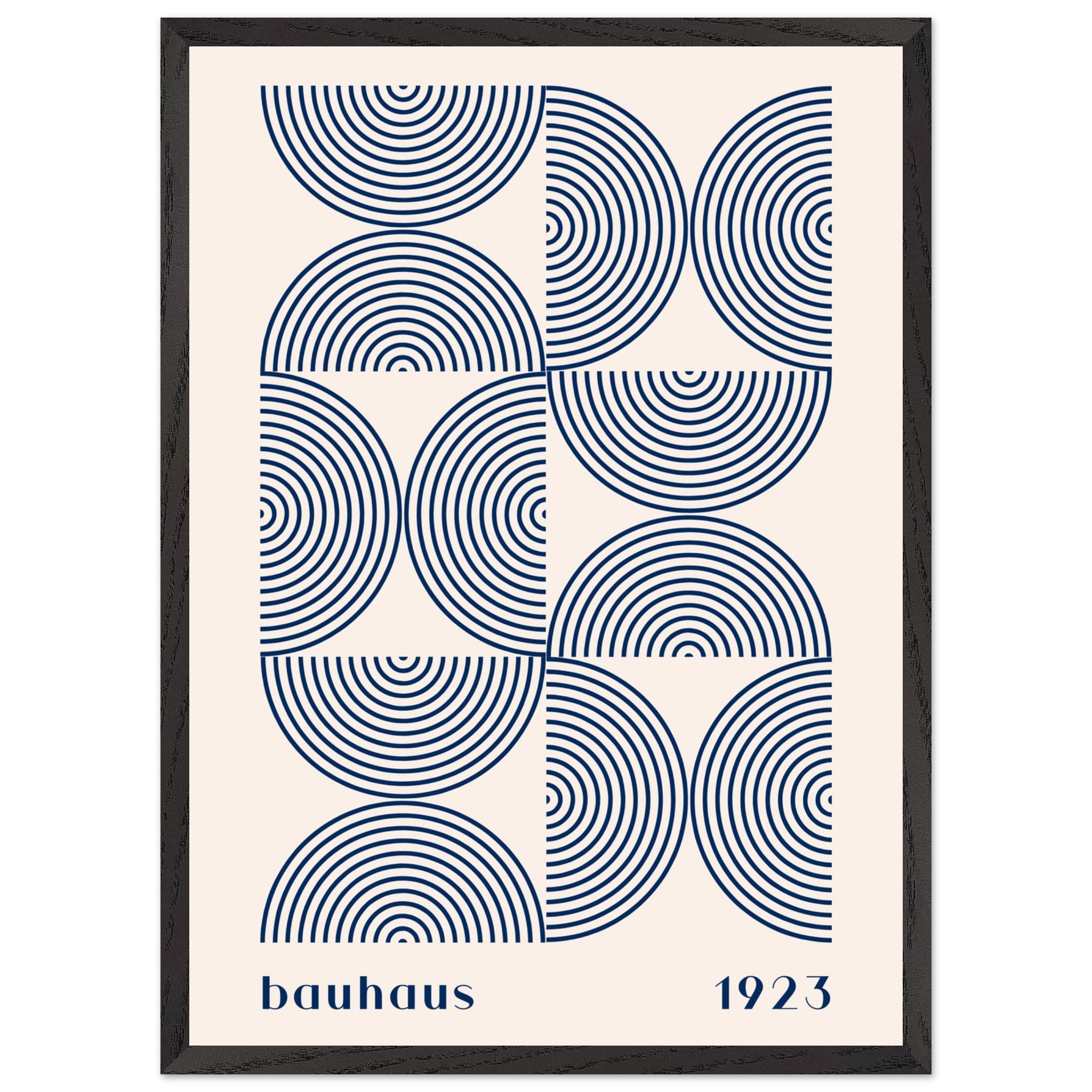 Artfulprints Poster met Lijst Bauhaus - Twisted arches 1923  - 50x70 cm - Blauw