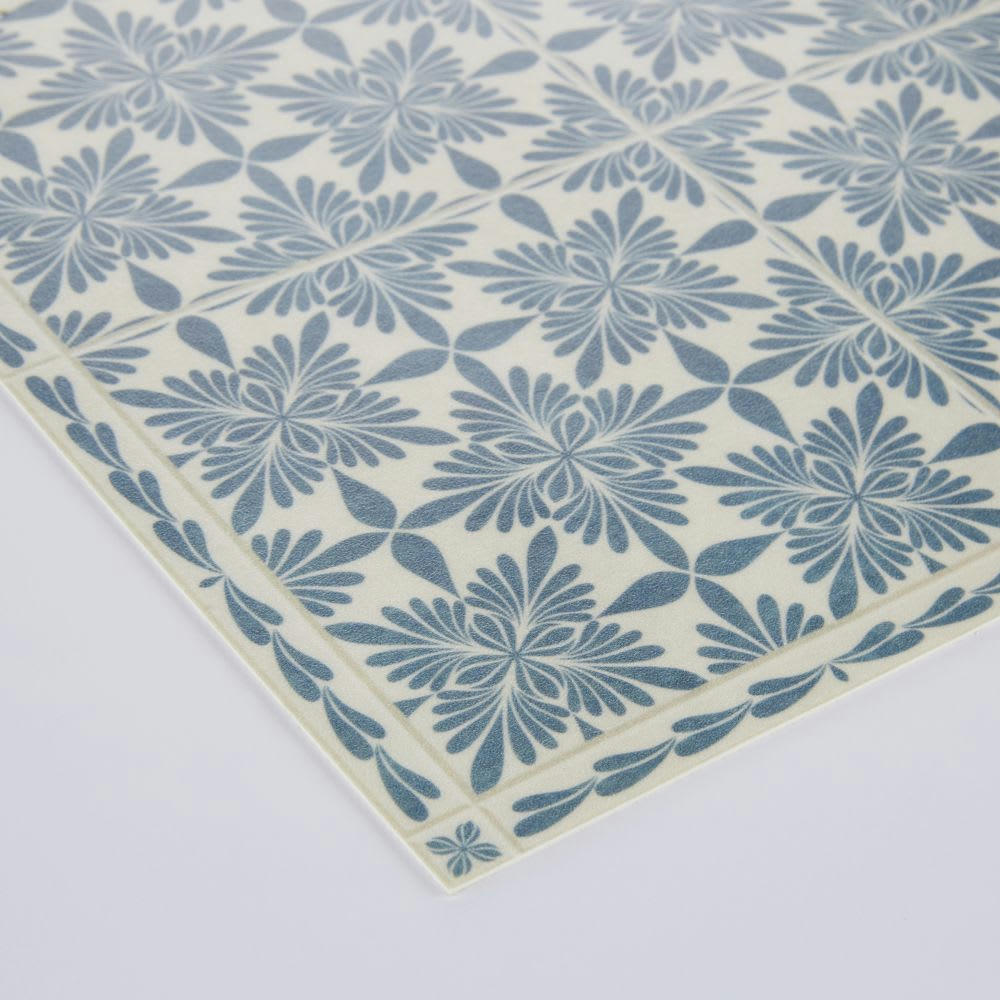 CASCAIS - Set de table en vinyle motifs carreaux de ciment bleus, écrus et verts 30X45