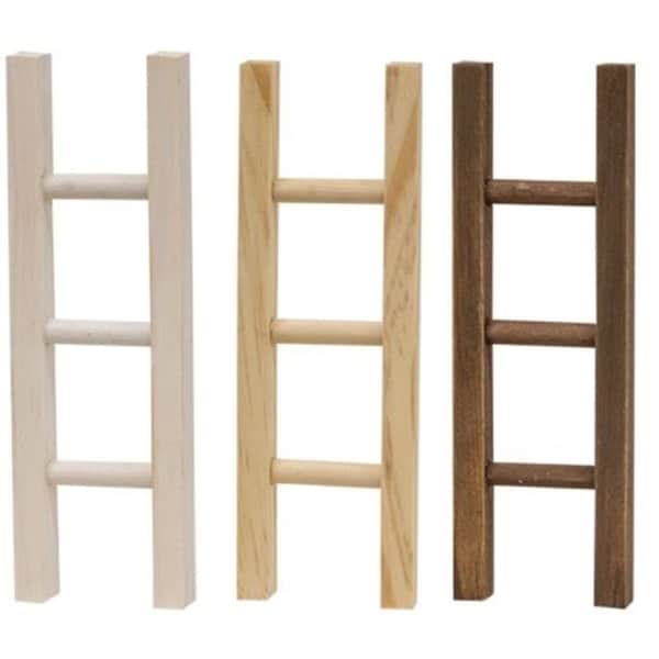 Mini Wooden Ladder 3 Asstd. - 7.5" high by 2" wide.