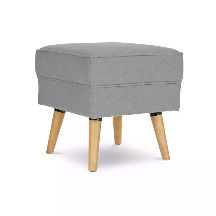 Habitat Callie Fabric Footstool - Light Grey