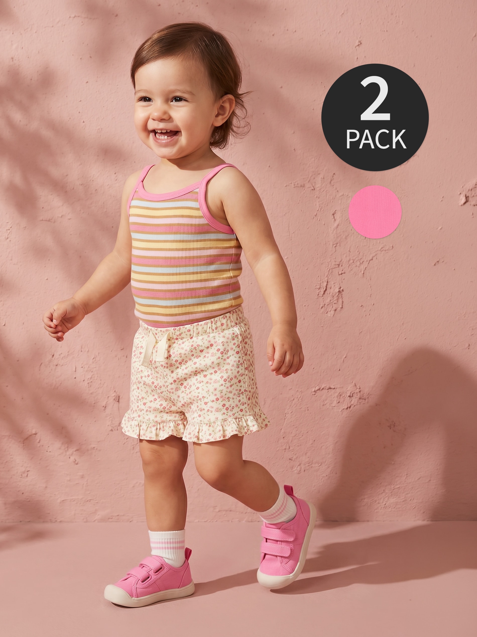 Prążkowane body na ramiączkach 2 pack
