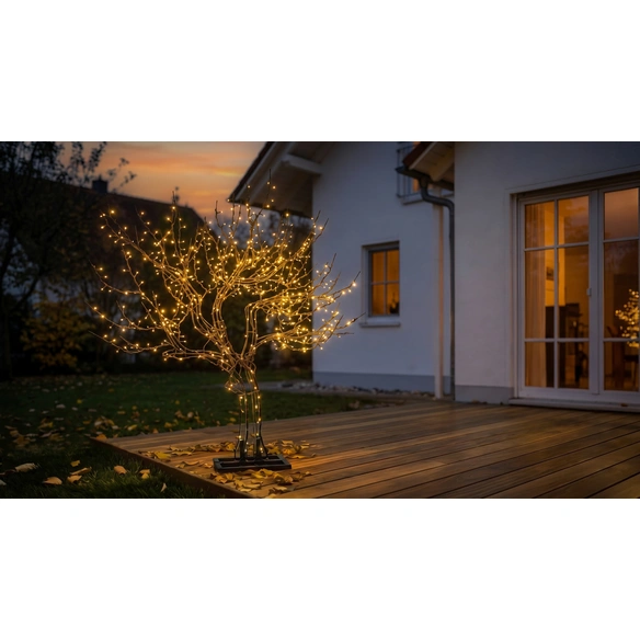 Led-Baumsilhouette, 600 LEDs, Höhe 140 cm, IP44, inkl. Fußteil und Befestigungsmaterial