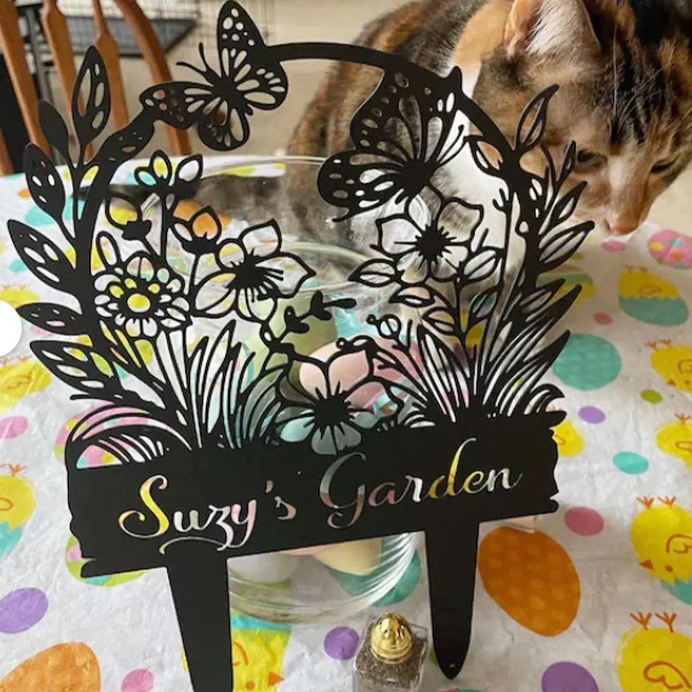 Custom Garden Sign, Personalized Gardening Gifts for Women, Metal Garden Decor, Gifts for Grandparents, Gardener Gifts, Plant Lover Gifts