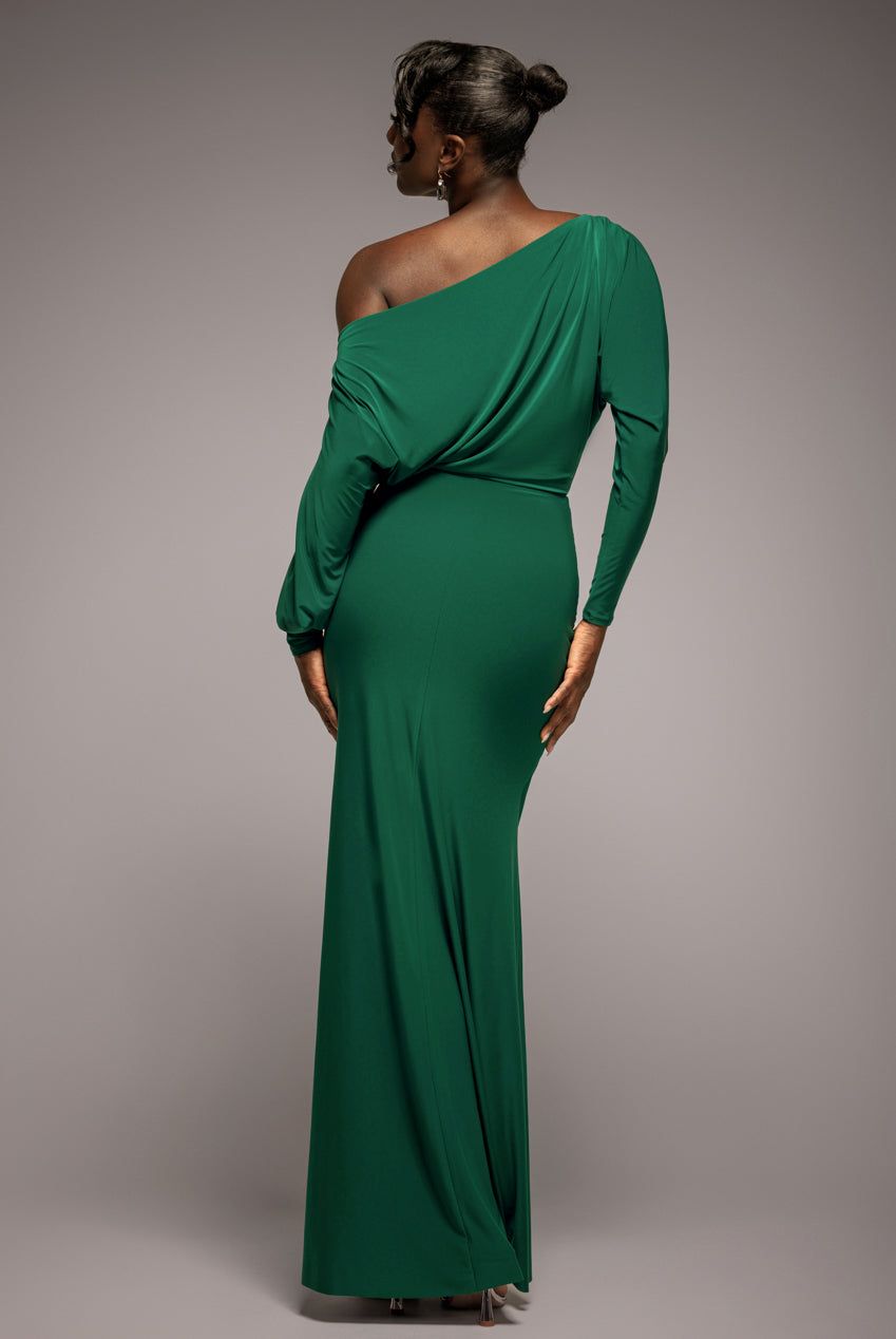 Goddiva Bat Wing Elasticated Side Gather Maxi Dress