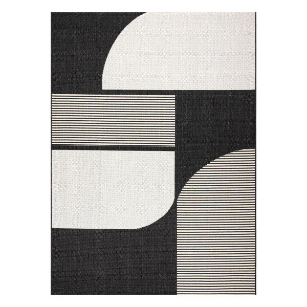 Dywan SZNURKOWY SIZAL FLAT 49384690 ABSTRAKCJA krem / czarny 80x150 cm
