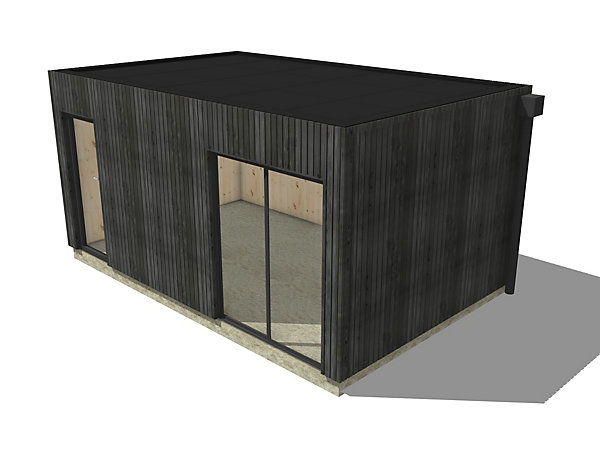 Annexe de jardin à louer en bois 5,5 x 3,5 x 2,7 m / menuiseries alu k-line