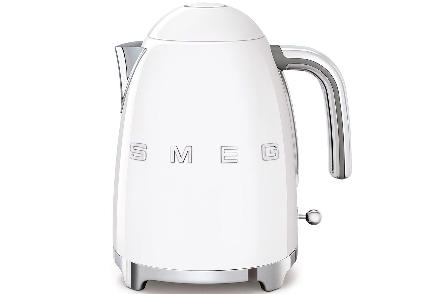 Smeg 1.7L 3kw Kettle & 4-Slice Toaster Set , Stainless Steel in White
