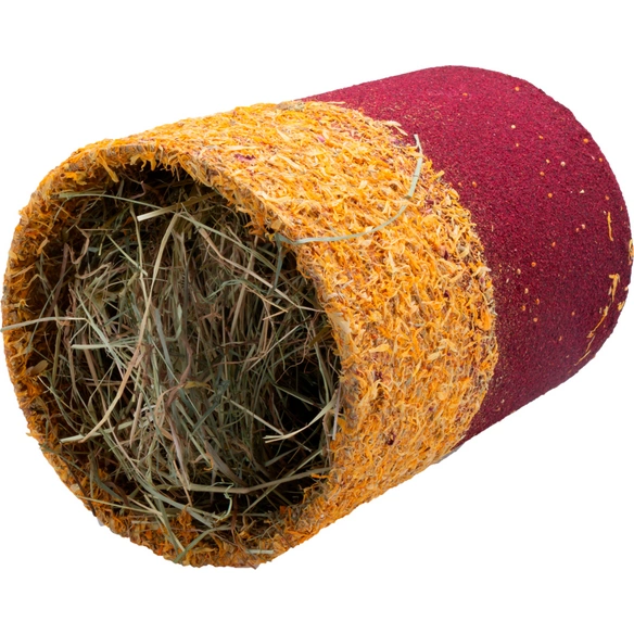 Nager-Knabbertunnel »Heu-Duett«, 680 g, Hibiskus/Hirse/Ringelblume/Rosenblätter