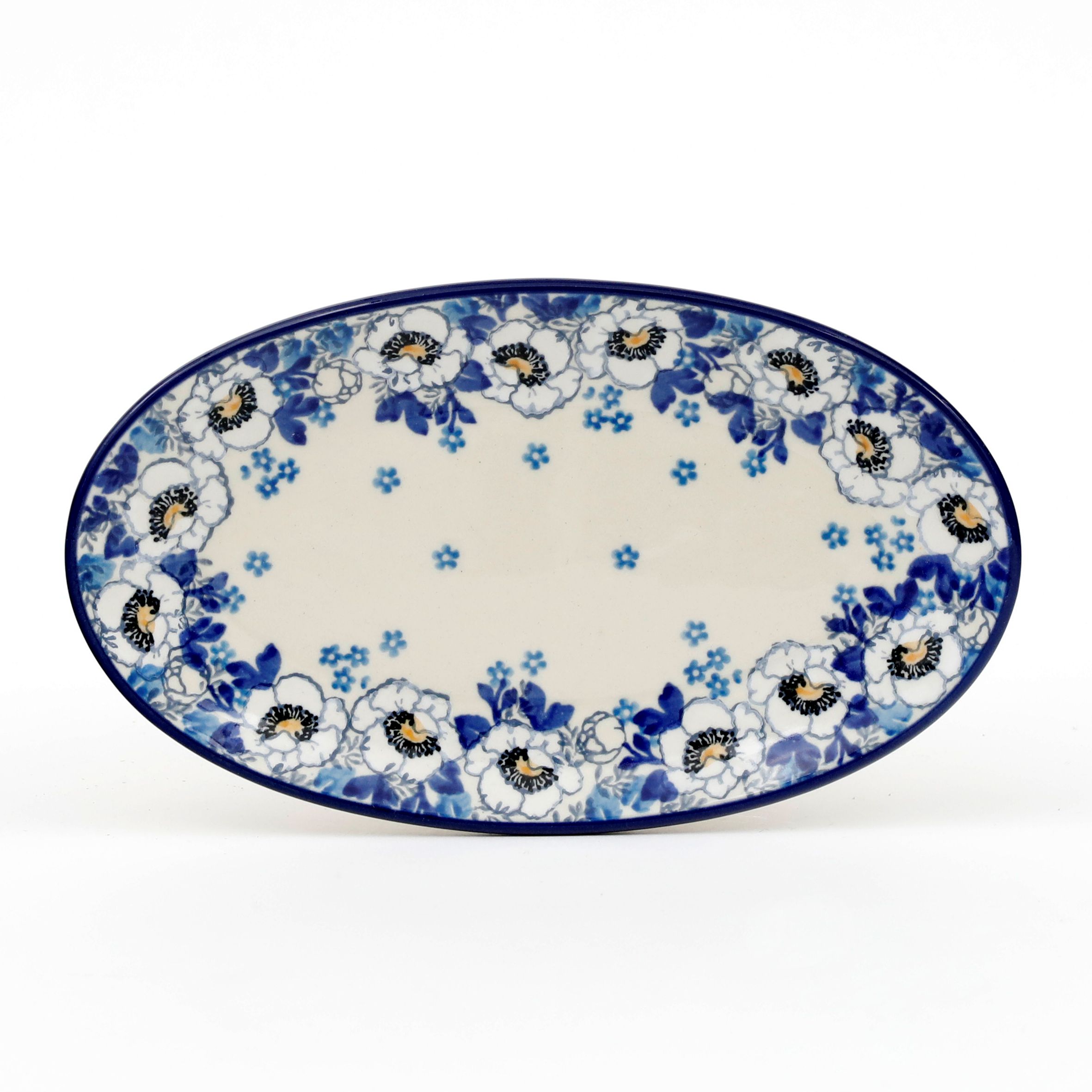 Półmisek 301 22/13cm  2222X Biało-niebieskie anemony