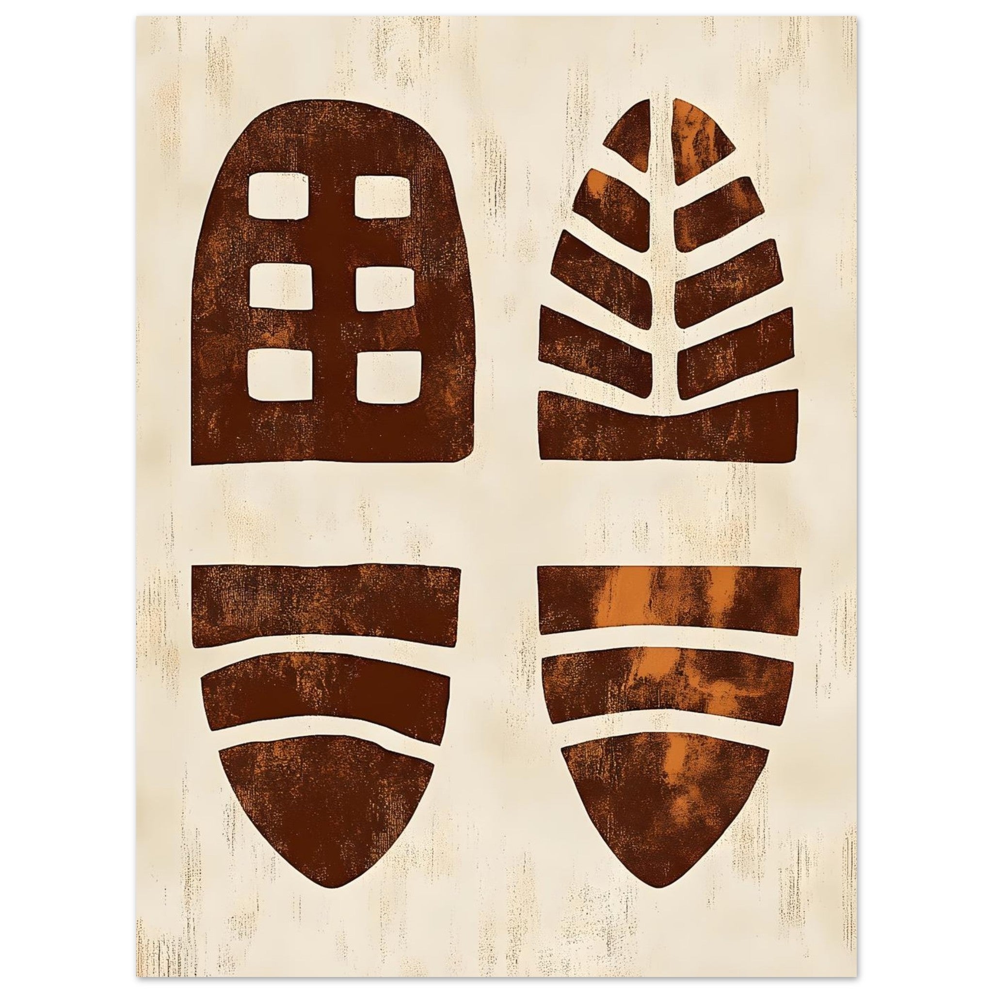 Artfulprints Poster Boho – Primitive forms  - 30x40 cm - Terracotta
