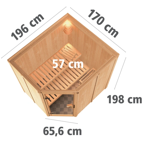 Sauna »Talsen«, inkl. 3.6 kW Saunaofen mit integrierter Steuerung, für 3 Personen