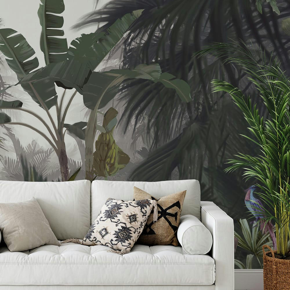 - Papier peint panoramique jungle paysage Misty Forest 255x260cm