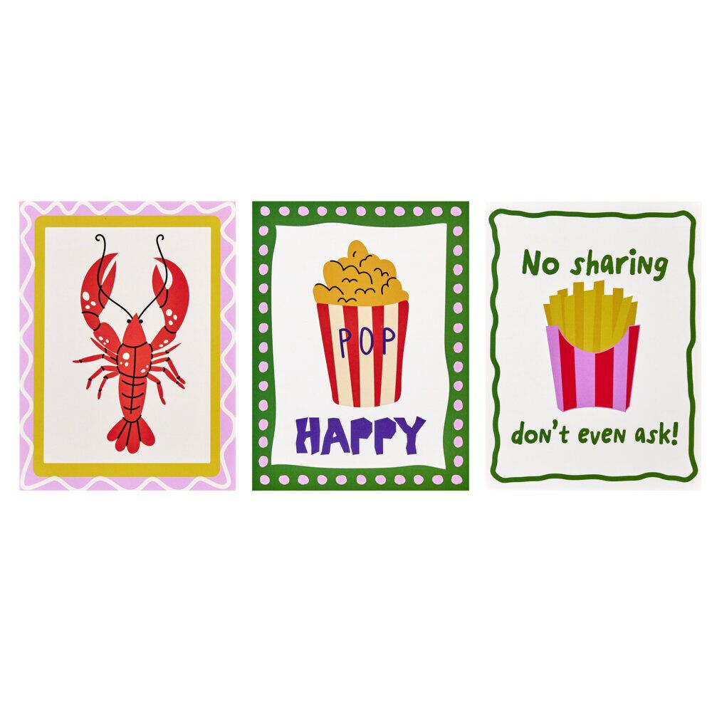Affiche déco x3 papier thème cuisine 30x40cm (4 modèles)