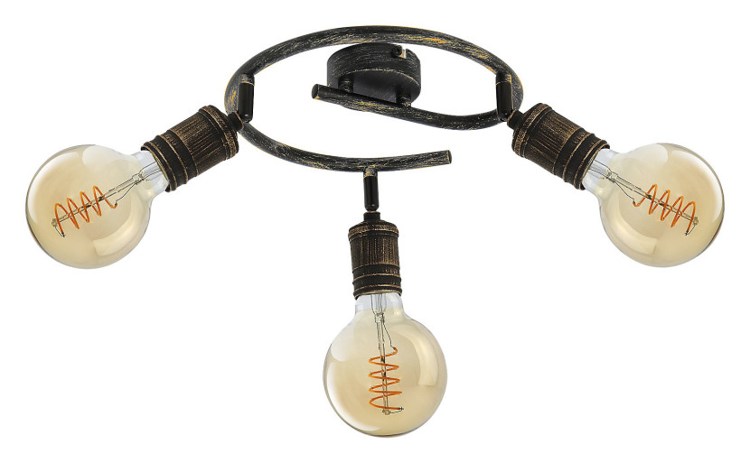 Lampa sufitowa złoto antyczne Fidel 3xE27x25W wym: 15,5x33x33 cm Rabalux