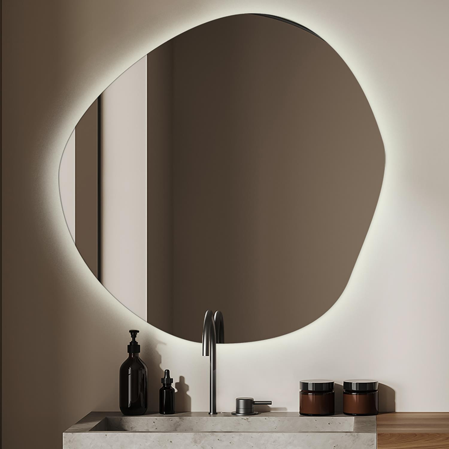 Lustro Organiczne LED Premium Podświetlane 58x58 cm
