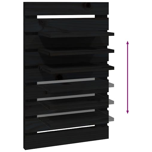 NNEVL Wall-mounted Bedside Shelves 2 pcs Black Solid Wood Pine