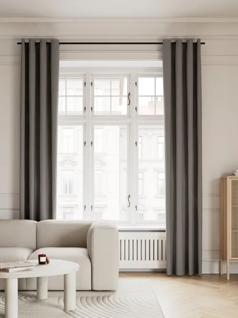 Lysdæmpende gardin KVINGLA 1x140x245 varm grå
