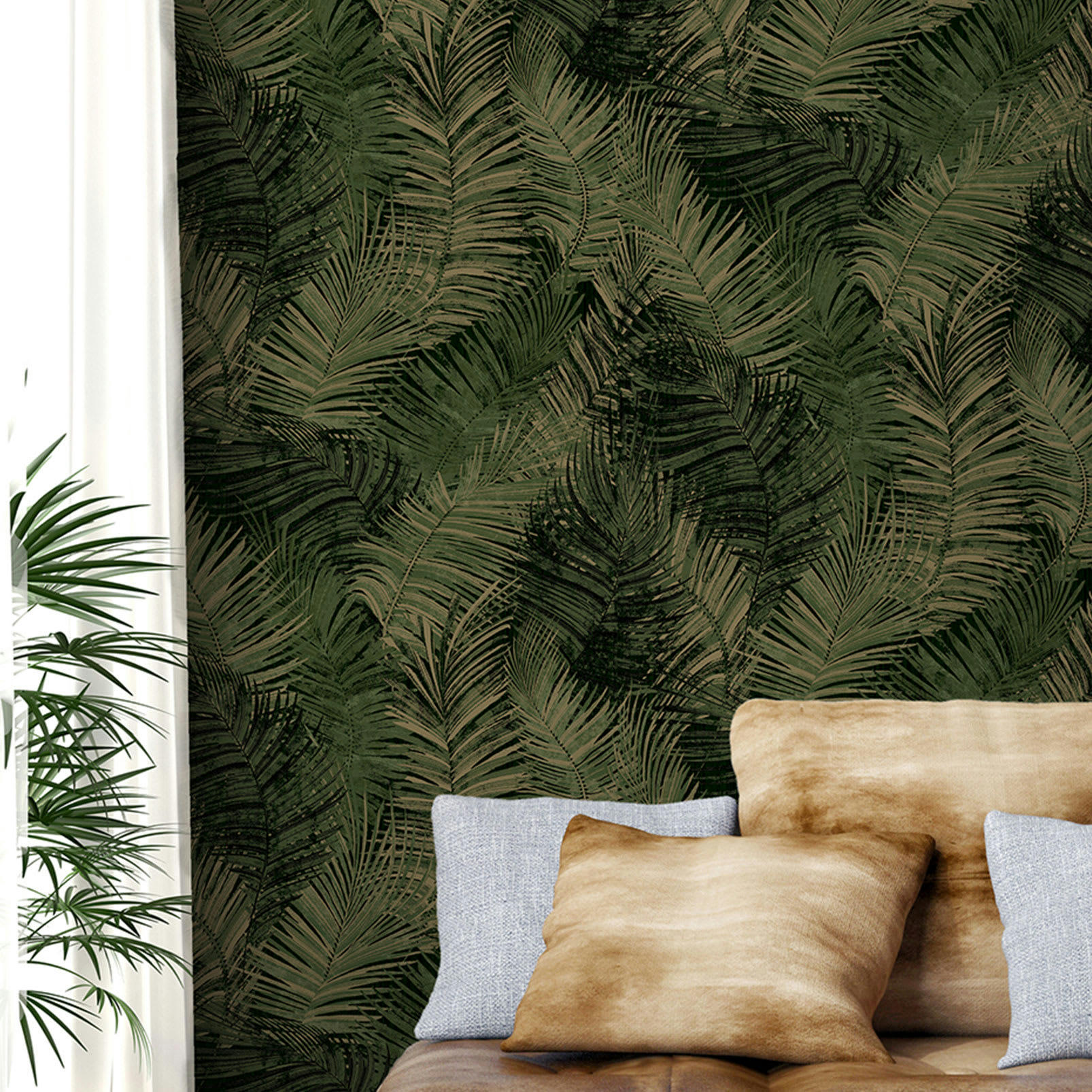 - Papier peint exotique Vert d