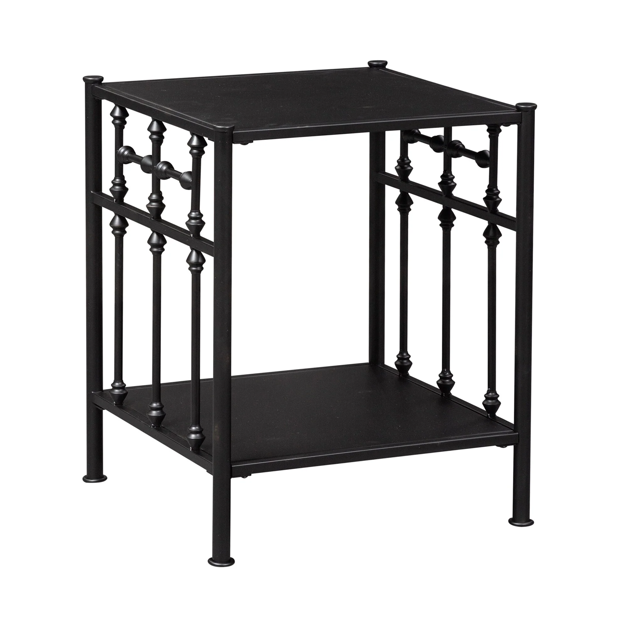 Vintage Series Distressed Metal Open Nightstand - Black