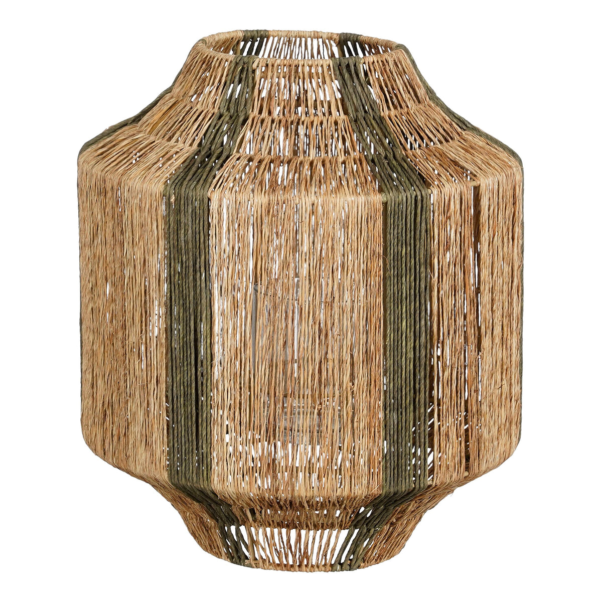 Mica Decorations Liliano Lantaarn - H36 x Ø30 cm - Jute - Donkergroen
