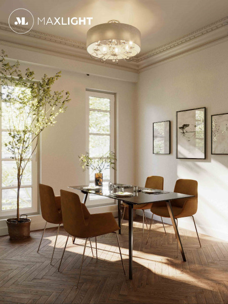 Lampa sufitowa chromowana AMSTERDAM 8xE14x15W wym: 55x80x80 cm Maxlight