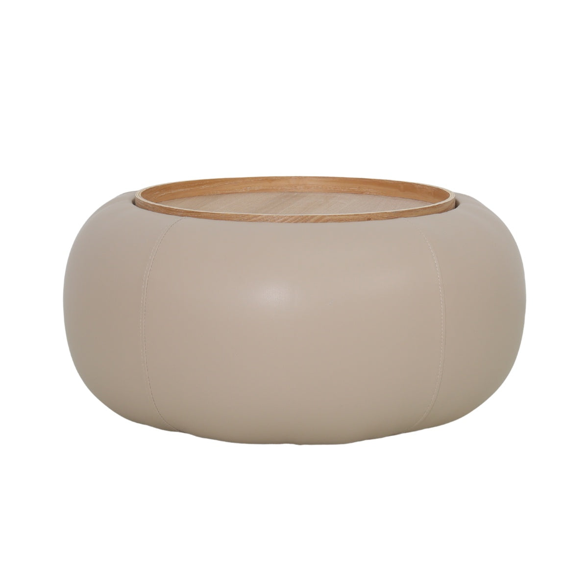 DÉJA Living Salontafel Draby - Rond Taupe/Naturel - Incl. Opbergruimte - 73cm