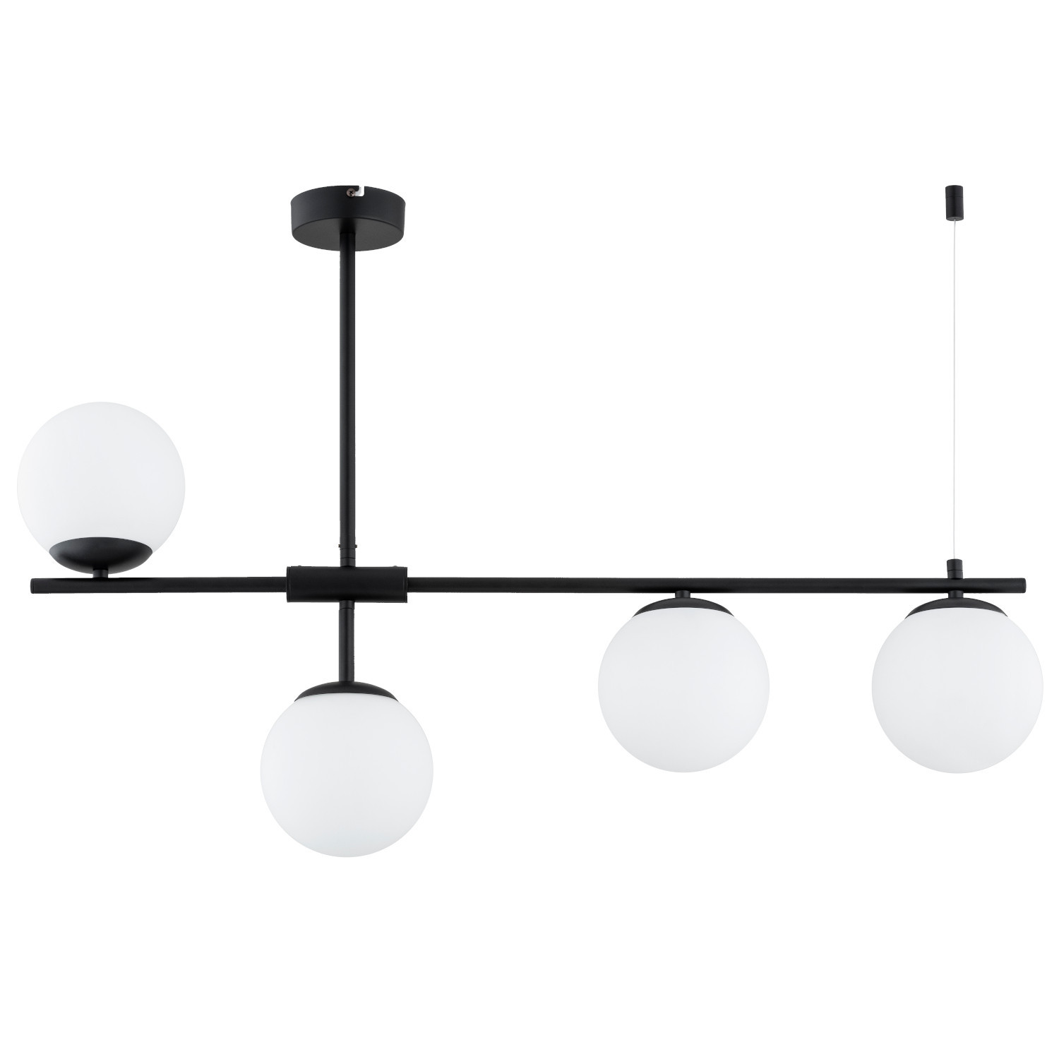 Lampa wisząca czarno-biała FORT 4xE14x10W wym: 60x15x88 cm Alfa