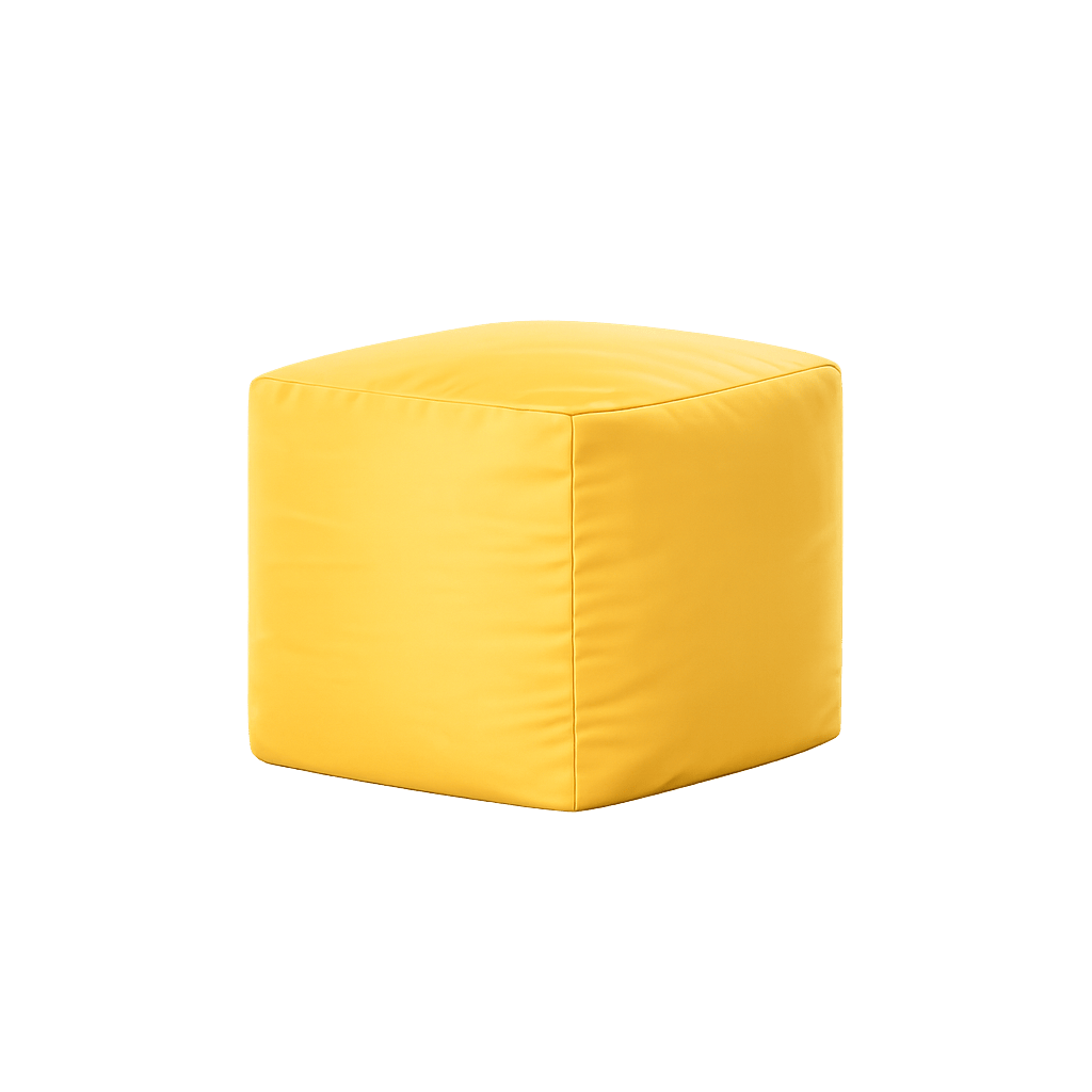 Pouf cube d'extérieur jaune ARTA