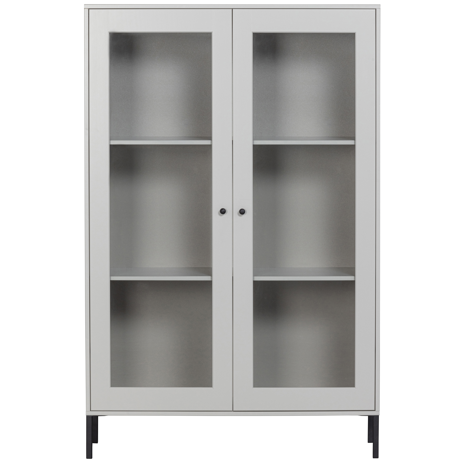 WOOOD vitrinekast Xam - Grenen - Wolkengrijs - 155x100x40