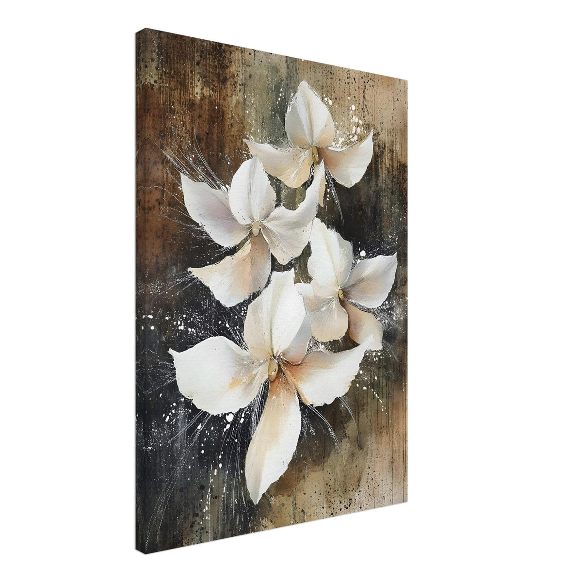 Artfulprints Canvas Vintage white blossoms canvas - 50x70 cm - Wit