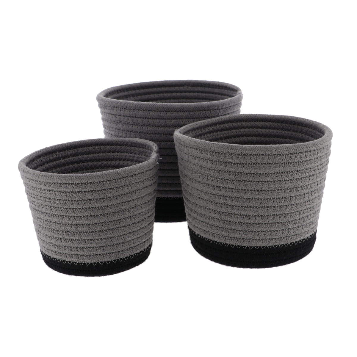 Cesto de arrumação wc cinza e preto em algodão 16cm