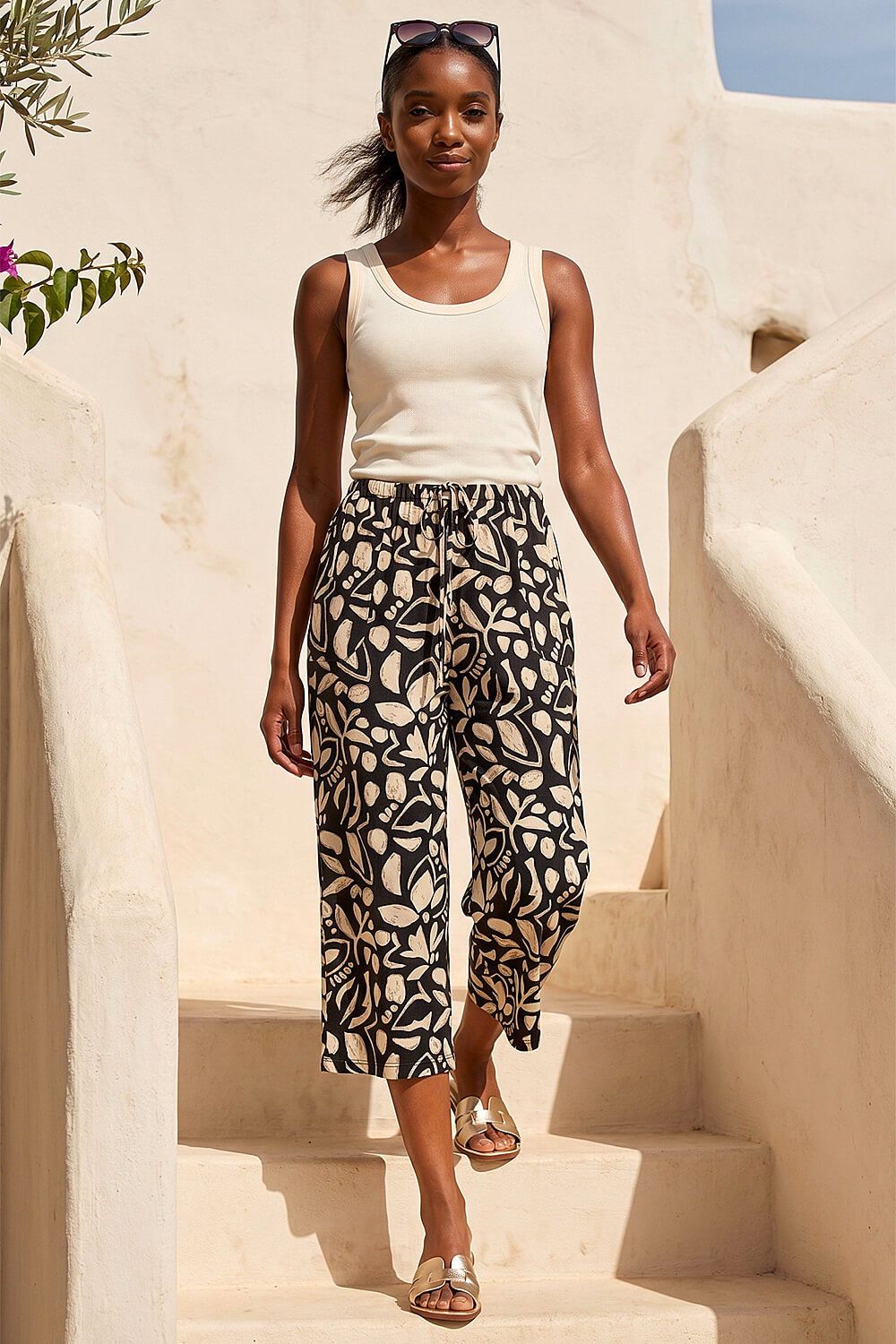 Roman Petite Abstract Stretch Trouser