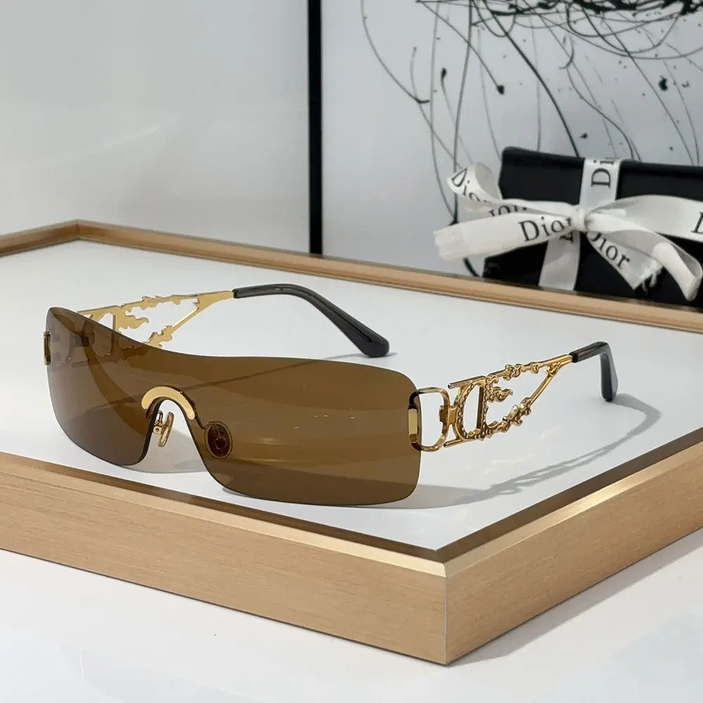 Dior One-piece Rimless Hollow-out Sunglasses