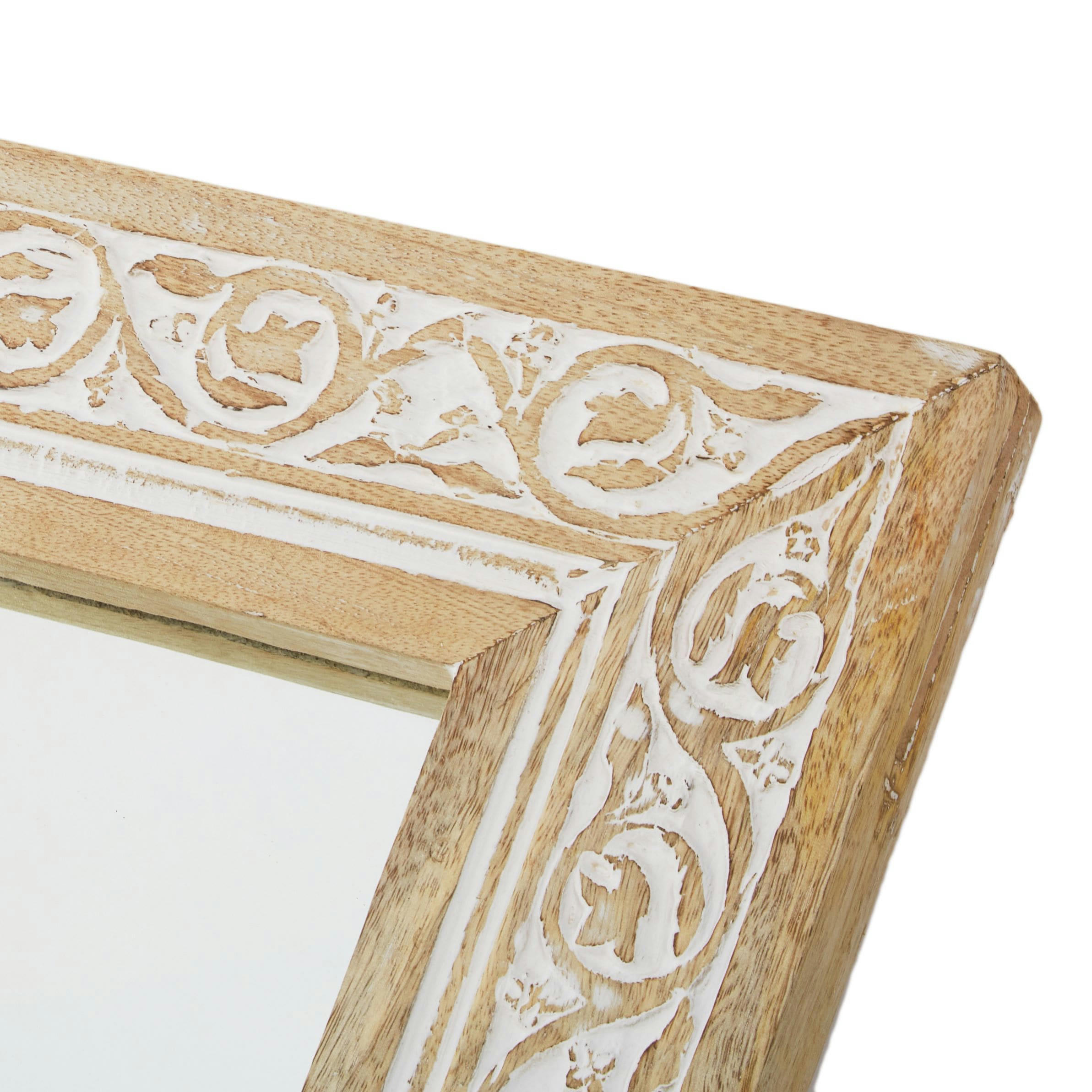 IBIA - Miroir à moulures gravé marron et blanc 90x120