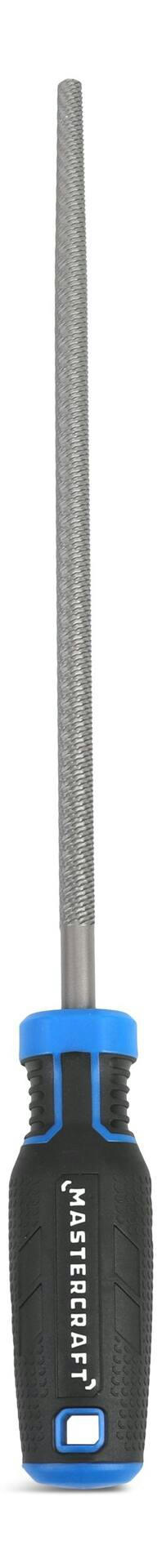 Mastercraft Round Bastard File, Double Cut, Ergonomic Handle, High Carbon Steel