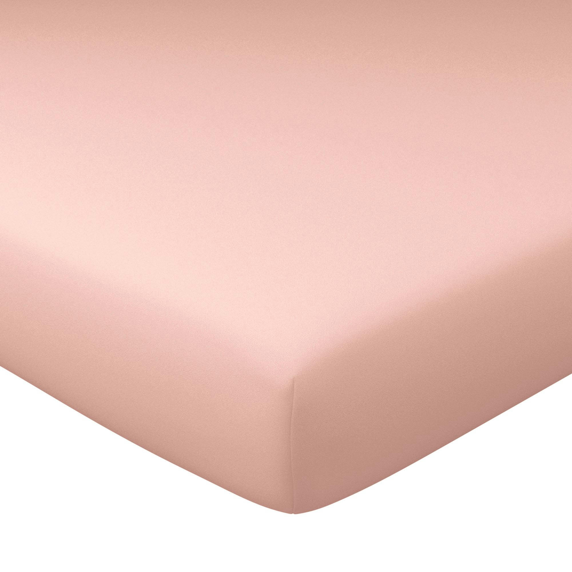 GRANDS BONNETS - Drap-housse grand bonnet 180x200x30 rose thé en coton