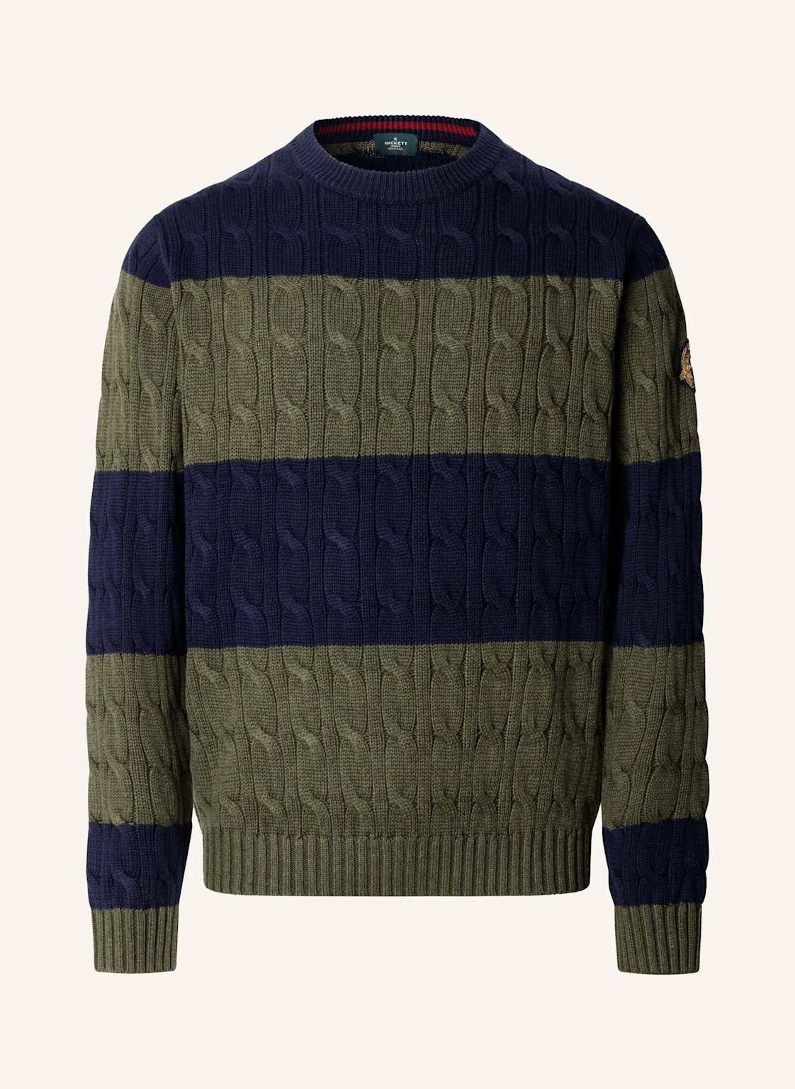 HACKETT LONDON Pullover HERITAGE STR CABLE CRW