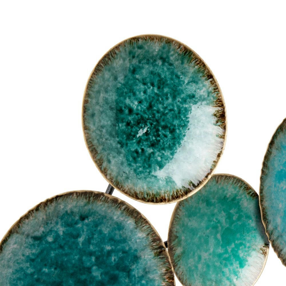 SANTIAGO - Déco murale en métal bleu 90x50