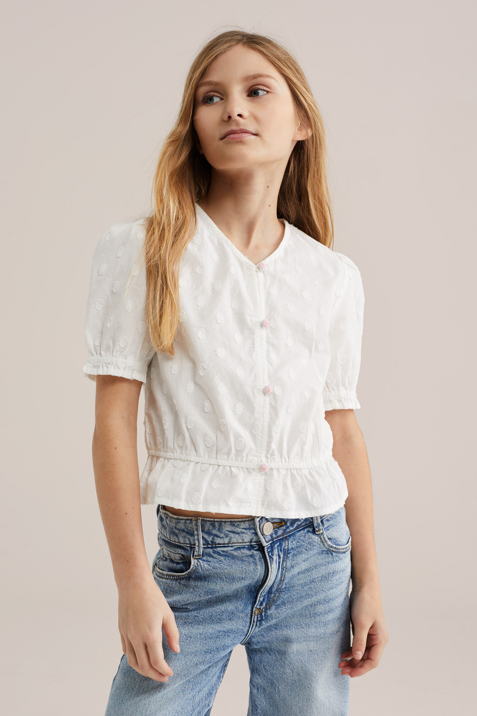 Meisjes blouse met structuur