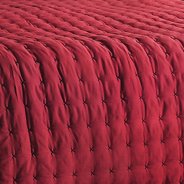 Jeté de lit matelassé et uni (150x200 cm - Rouge)