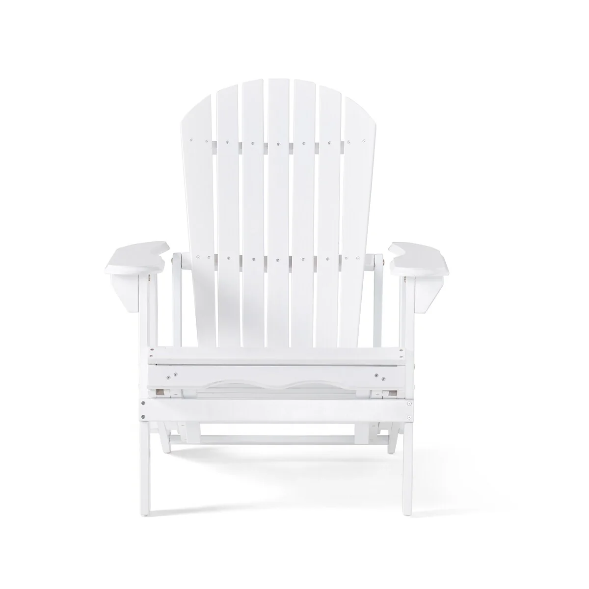 Adirondack Chair with Pull Out Footrest, White