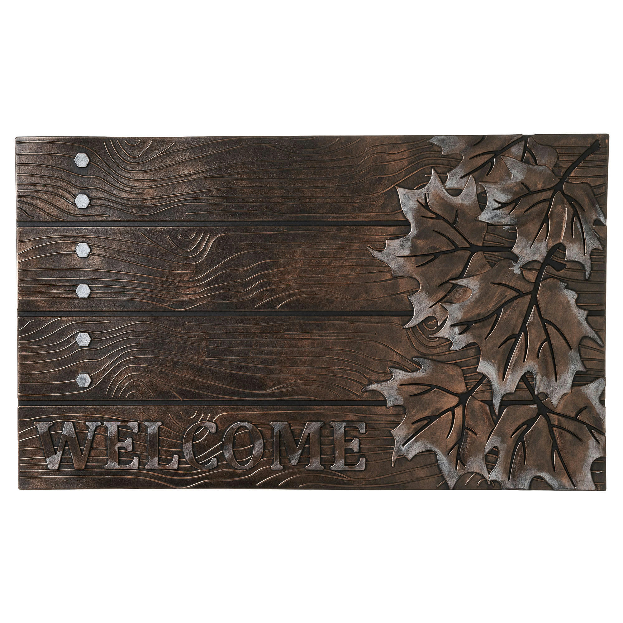 - Paillasson caoutchouc feuilles Welcome 75x45x1.5cm