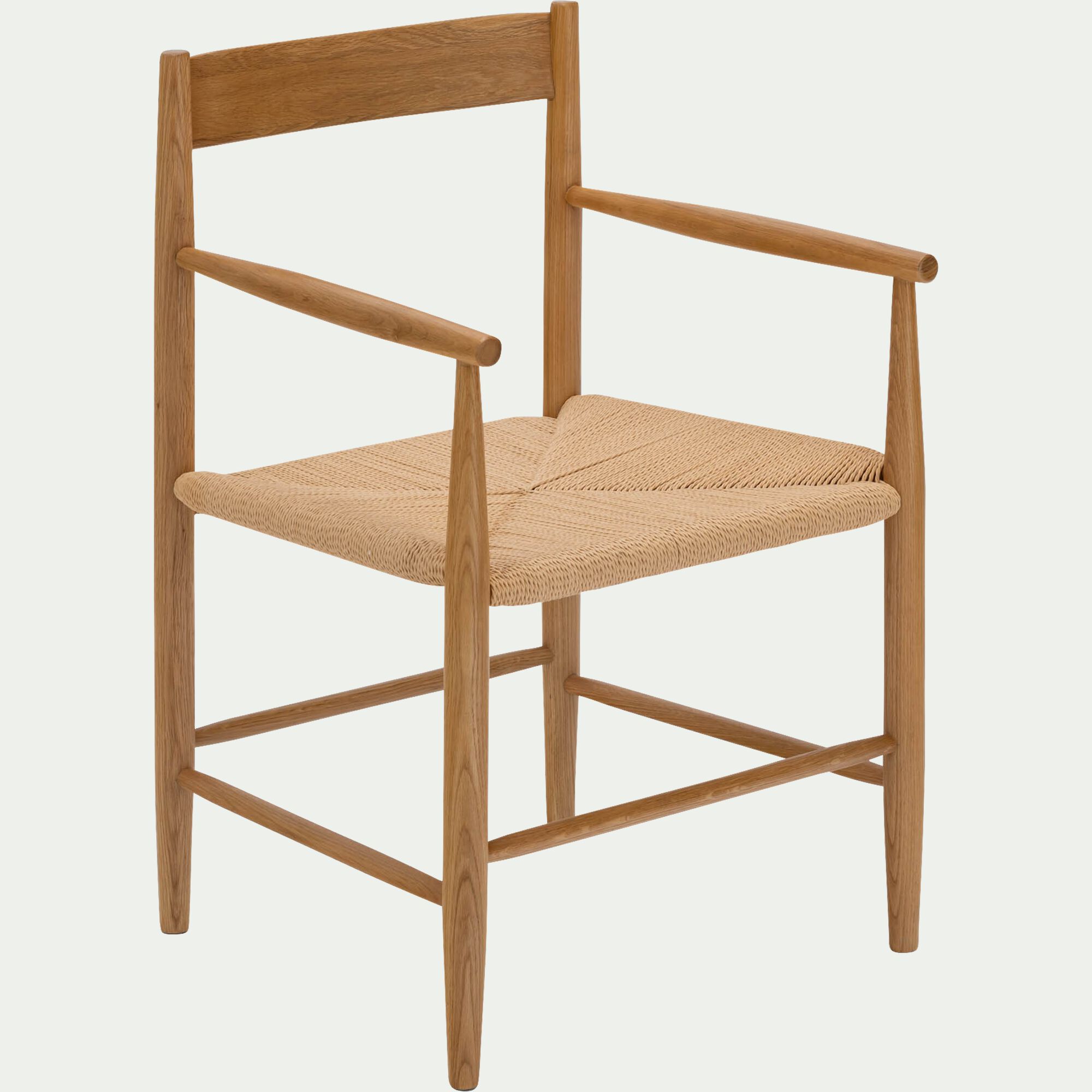 ESTACA - Chaise avec accoudoirs en bois de chêne - naturel