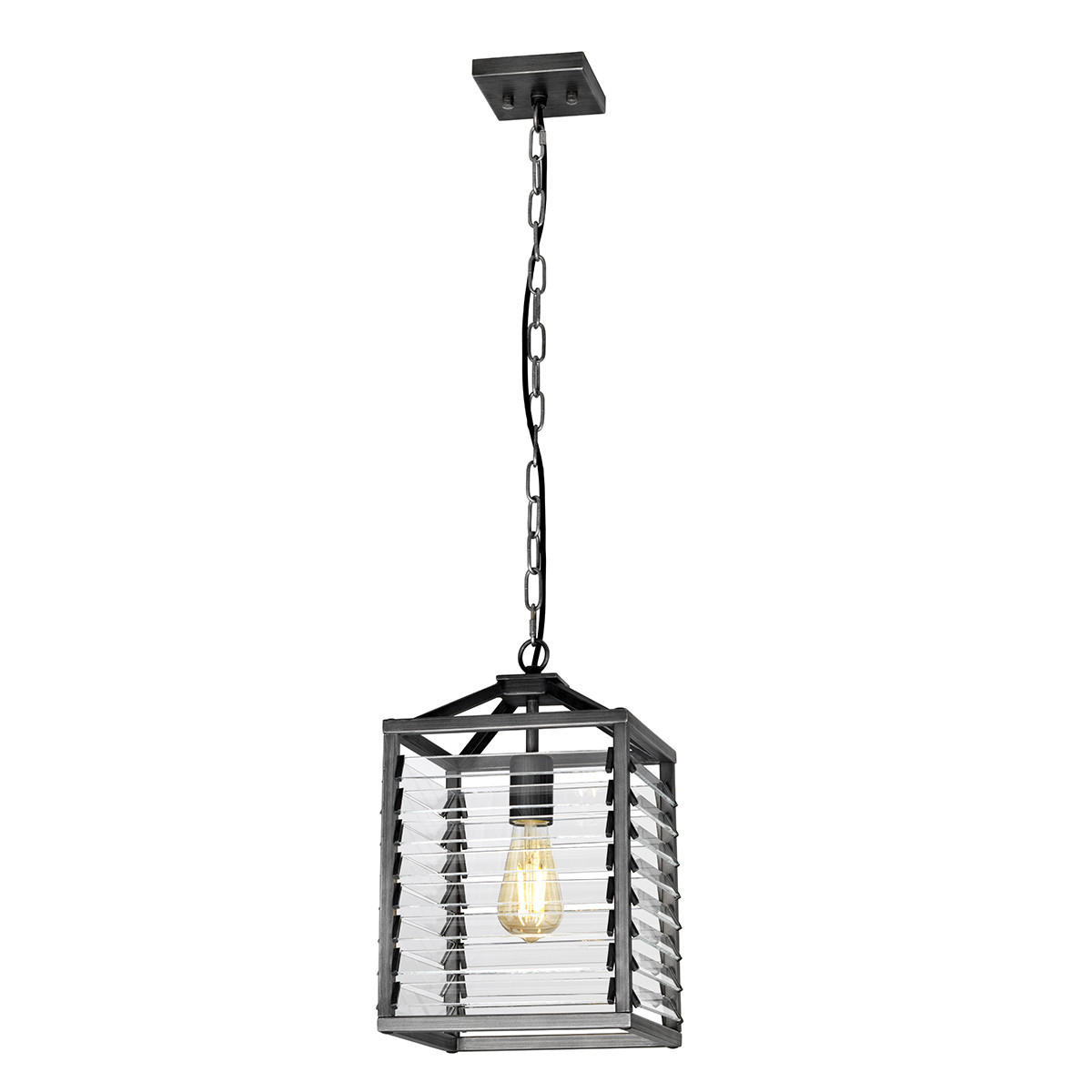 Lampa wisząca szara Louvre 1xE27x60W wym: 200,3x25x25 cm Elstead