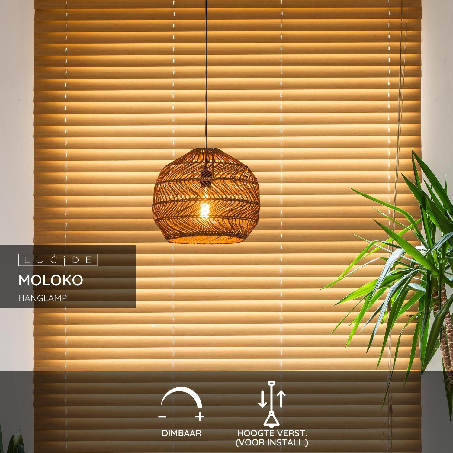 Lucide MOLOKO Hanglamp - Okergeel